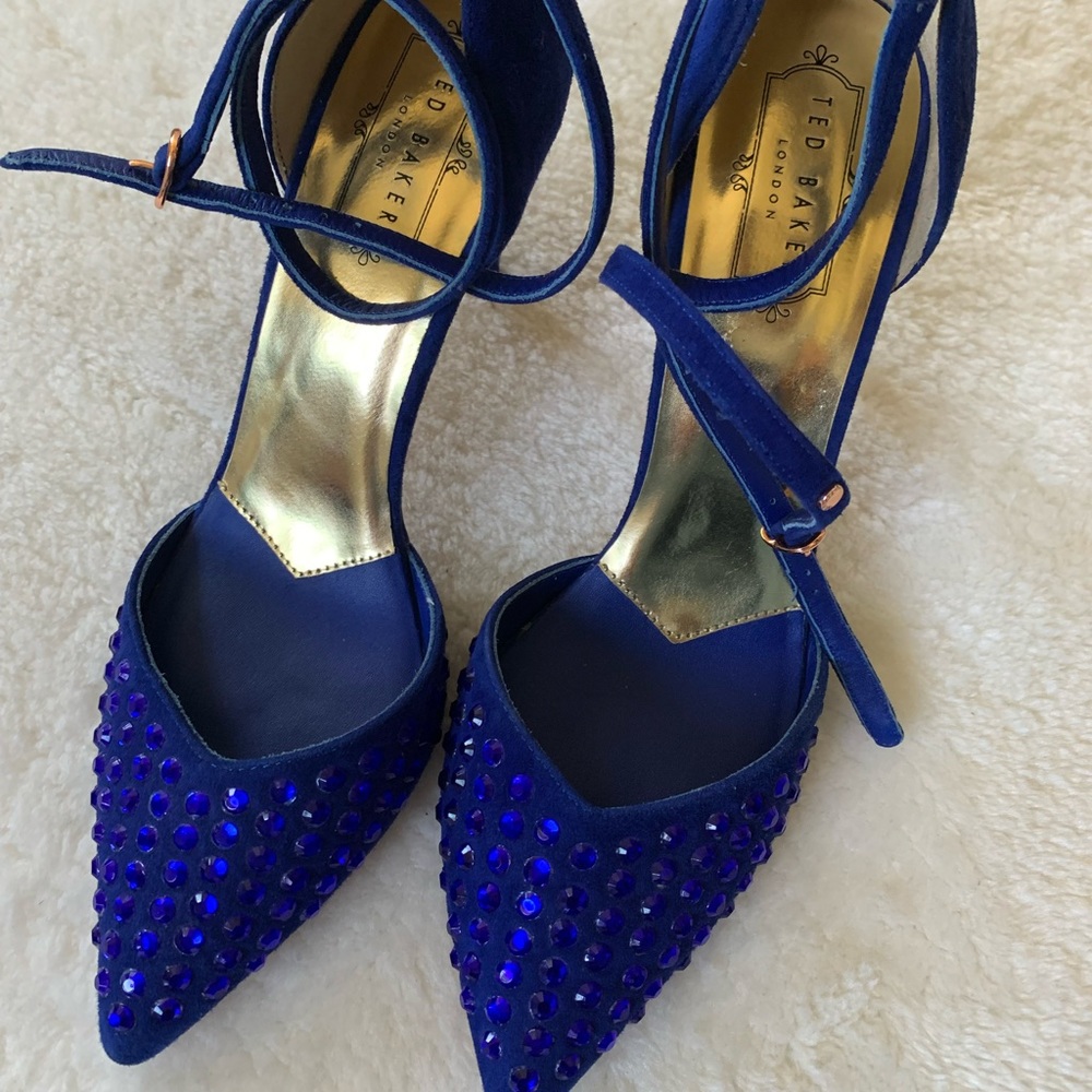 Ted Baker Blue Rhinestone Heels - Picture 7 of 10